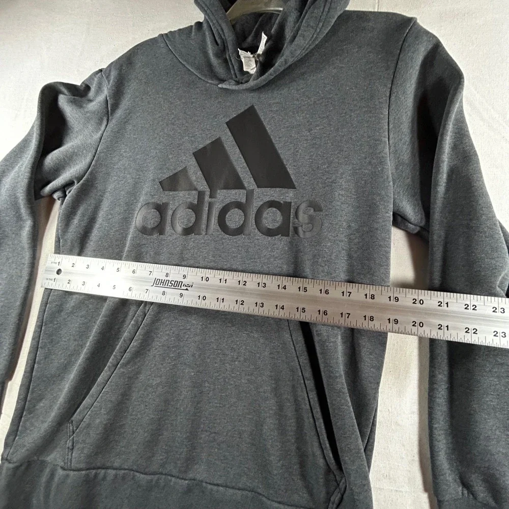 Adidas‎ Mens Medium Hoodie Pullover Sweatshirt Charcoal Gray Badge of Sport Logo